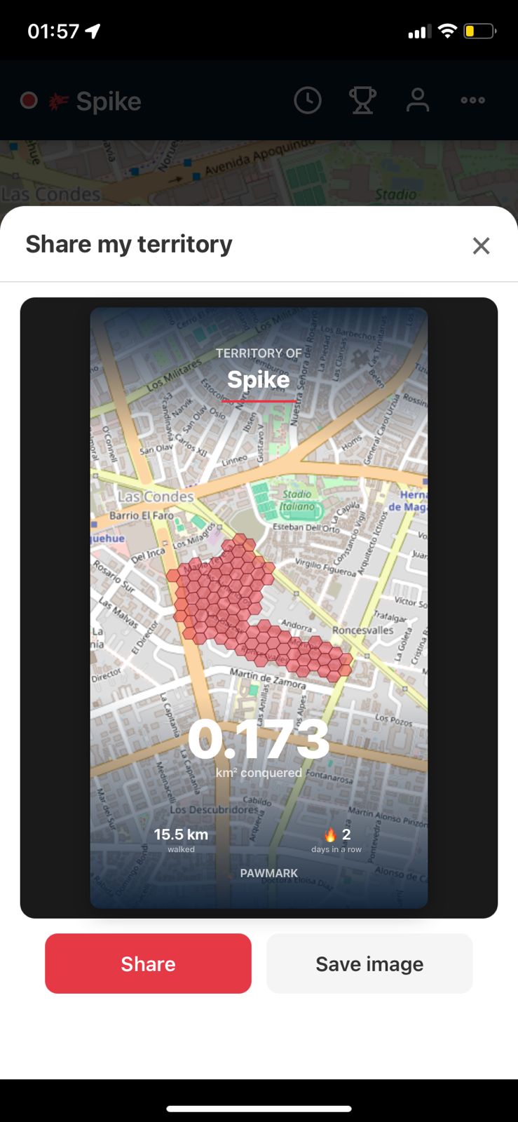 Pawmark share image: Territory of Spike, 0.173 km² conquered
